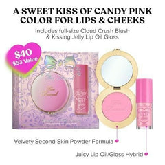 Too Faced Dream a Little Dream Makeup Gift Set: Cloud Crush Blush & Kissing Jelly Lip Oil 0.32 Oz