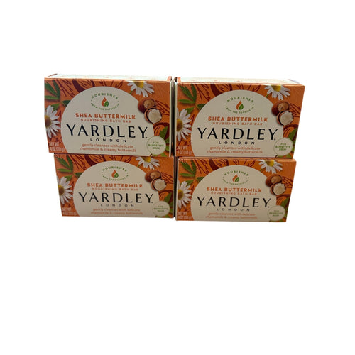Bundle of 4 Yardley of London Naturally Moisturizing Bath Bar, Cocoa Butter