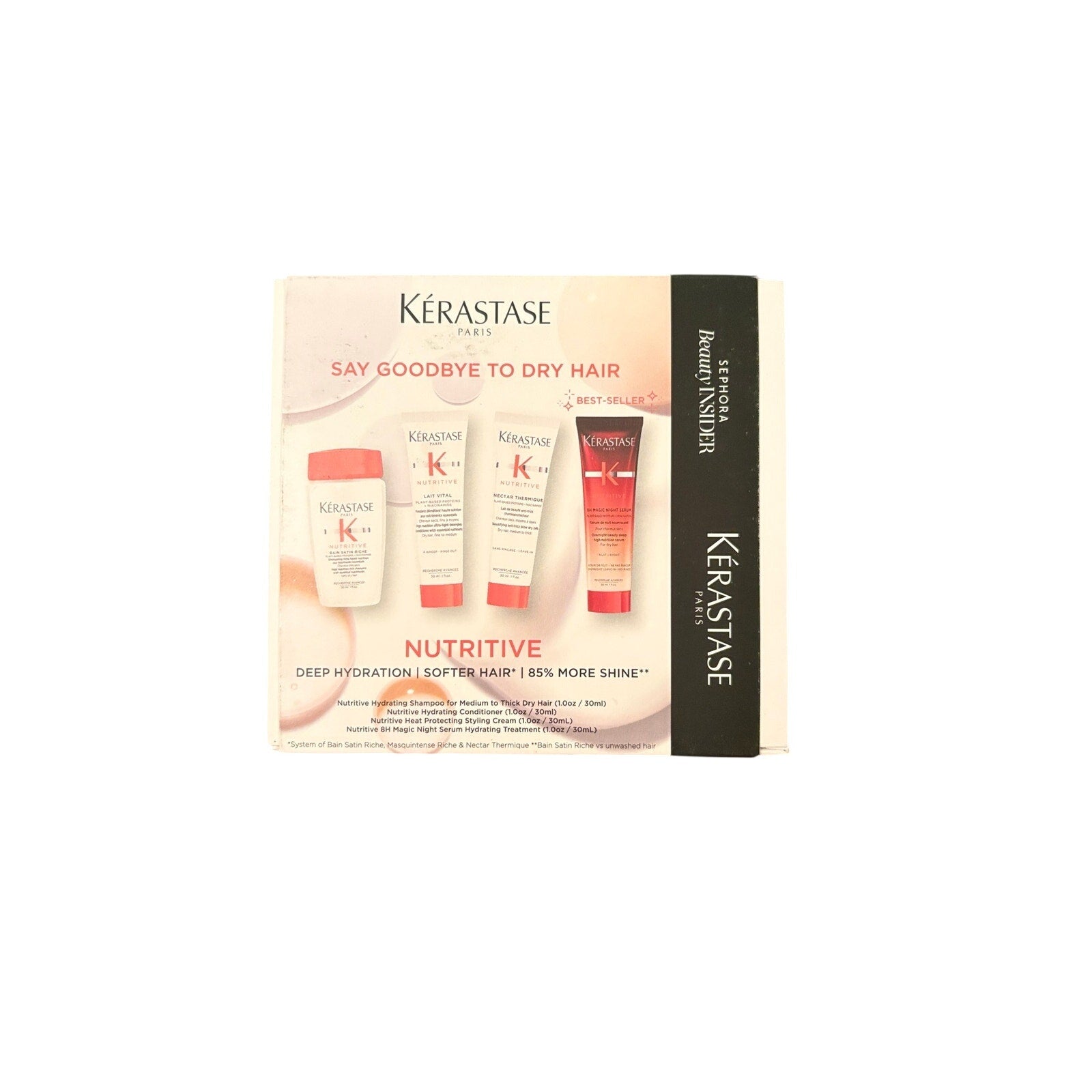 KERASTASE Nutritive Travel Set SHAMPOO/CONDITIONER 8H NIGHT Serum +STYLING CREAM