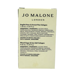 Jo Malone Wood Sage & Sea Salt 9ml + English Pear & Sweet Pea 1.5ml Cologne Set