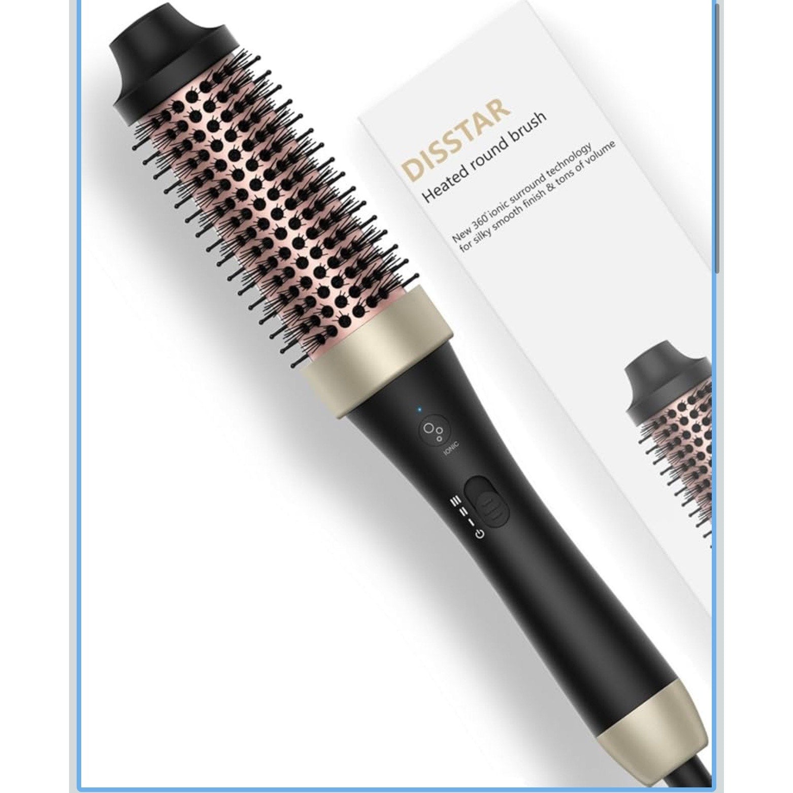 Disstar Ionic Thermal Brush,1.5 Inch,Volume Blowout Styling,Dual Voltage,30s Fast Heated Curling Iron Brush