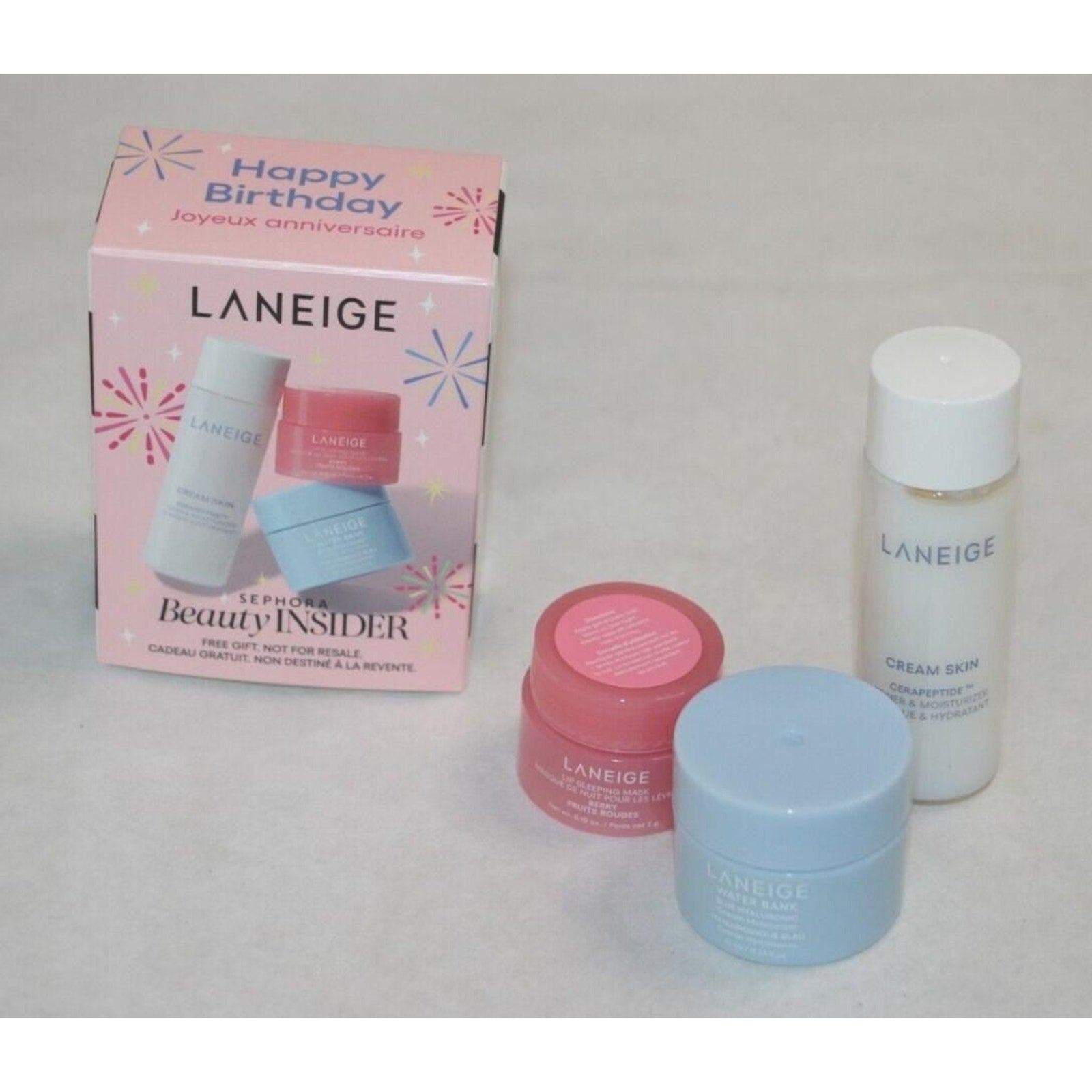 2025 Sephora Birthday LANEIGE 3PC - Water Bank Lip Sleeping Mask Cream Skin NEW