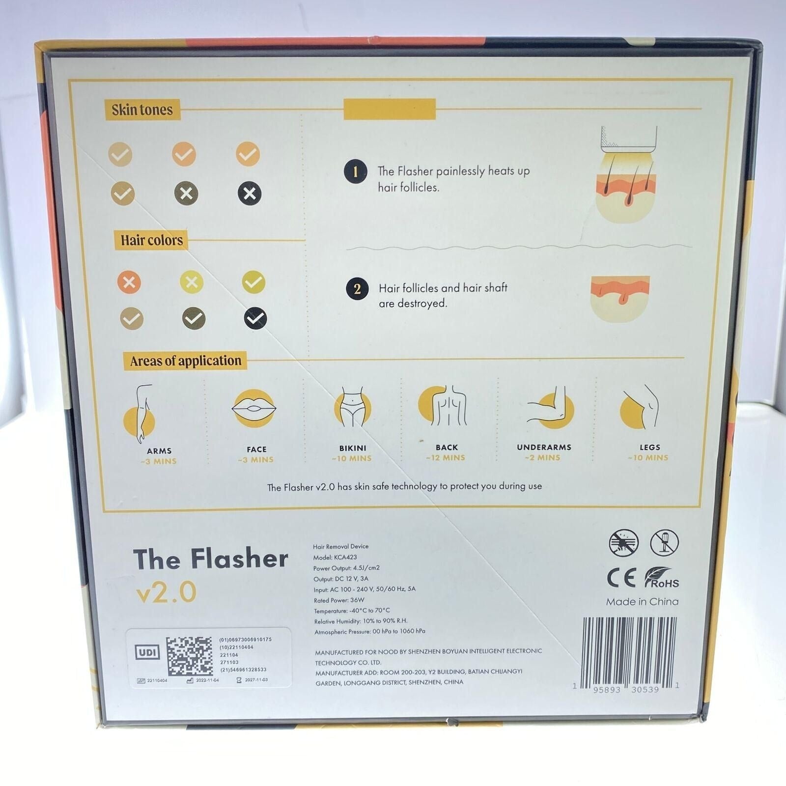 Nood Flasher 2.0 — IPL Laser Hair Removal Device for Women & Men — Pain-Free & Permanent Results