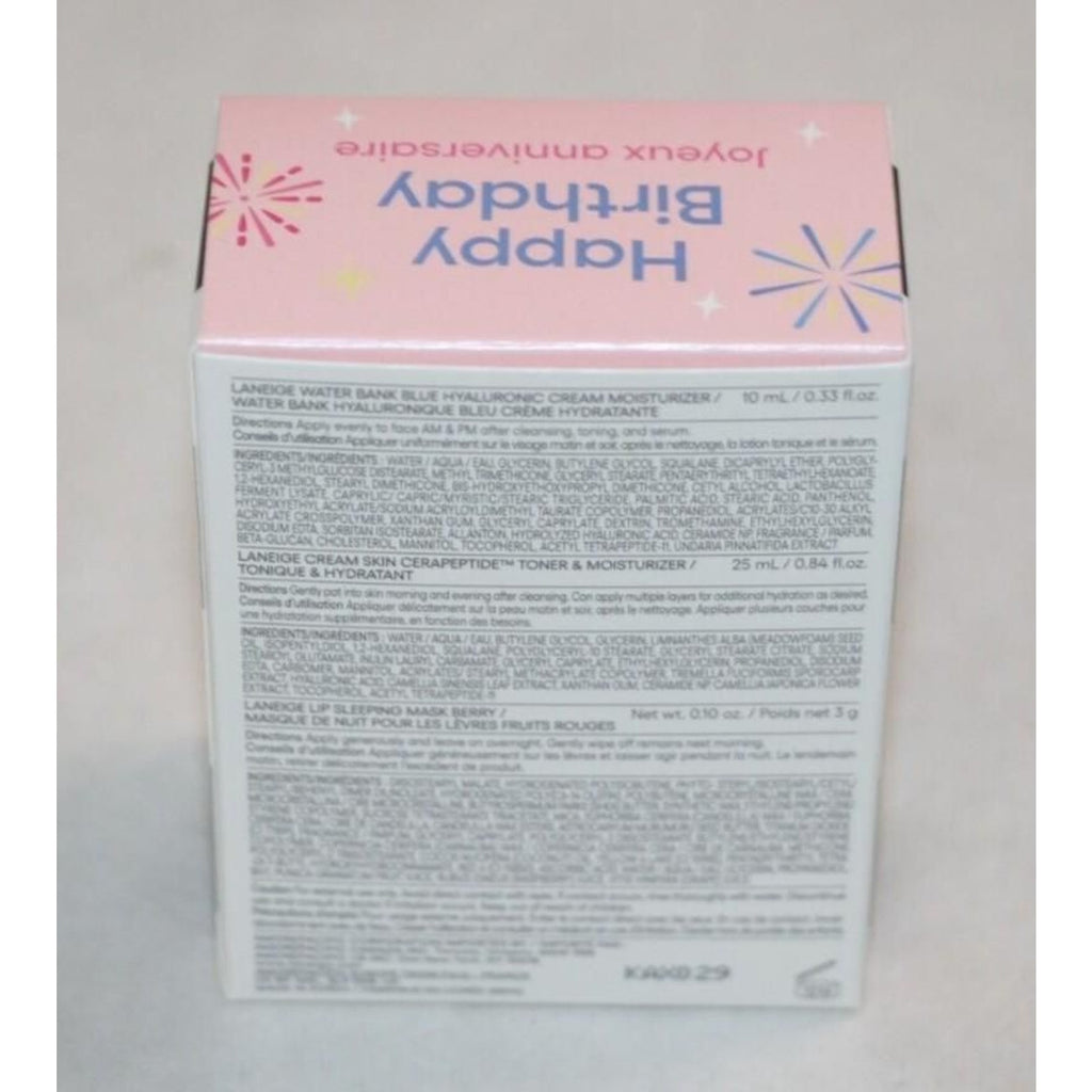 2025 Sephora Birthday LANEIGE 3PC - Water Bank Lip Sleeping Mask Cream Skin NEW